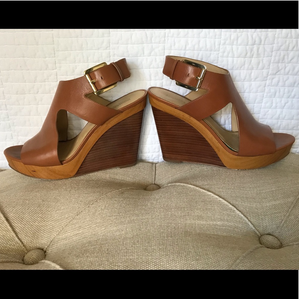 Michael Kors Chestnut Leather Wedges
